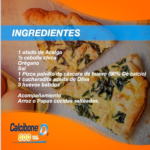 Ingredientes de tortilla de Acelga - Calcibone