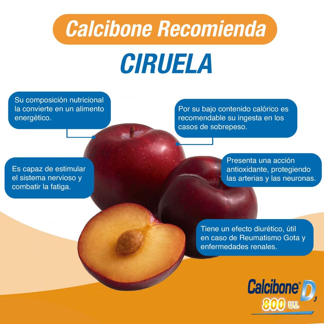 Un fruto altamente recomendable por su composición nutricional es la CIRUELA