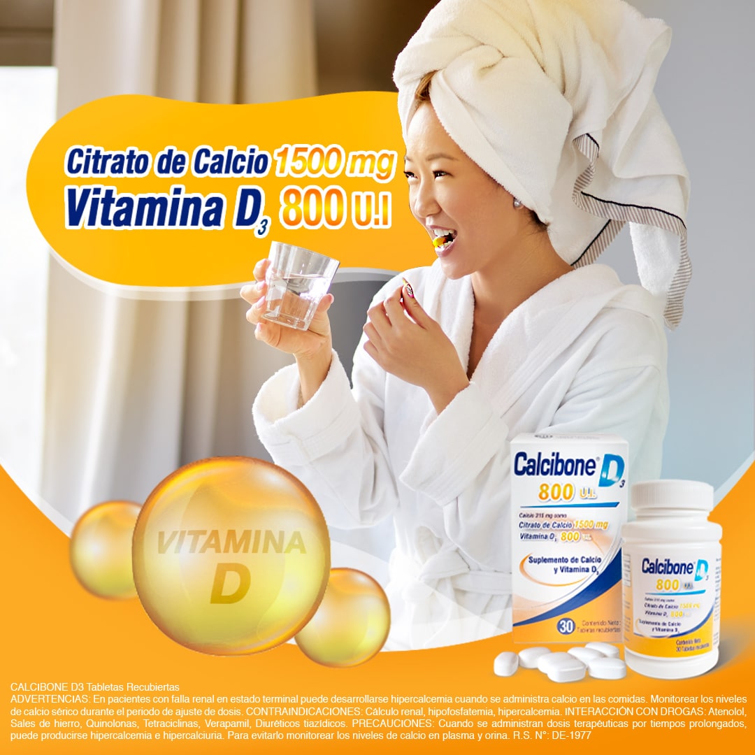 Citrato de calcio 1500 mg Vitamina D3 - Calcibone D