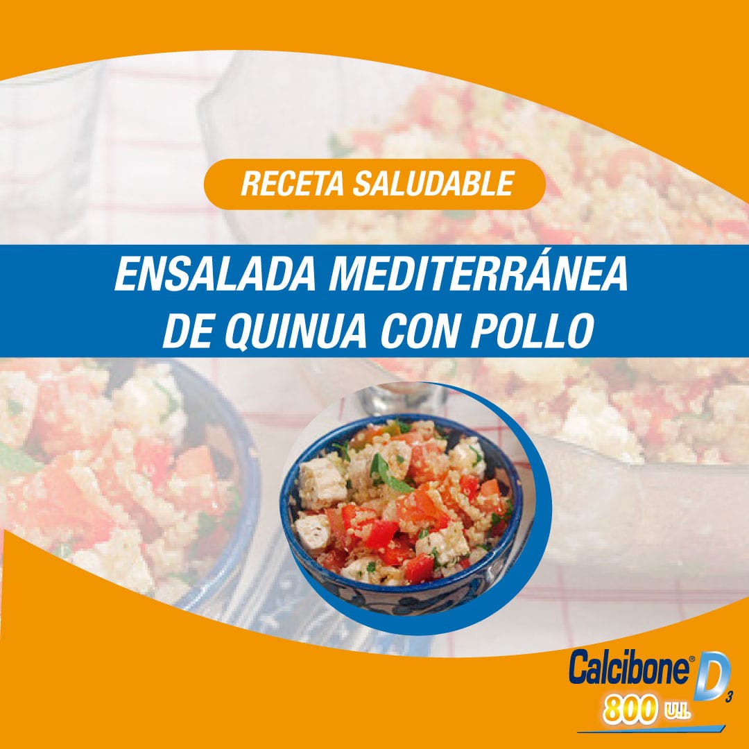 Ensalada mediterránea de quinua con pollo - Calcibone D