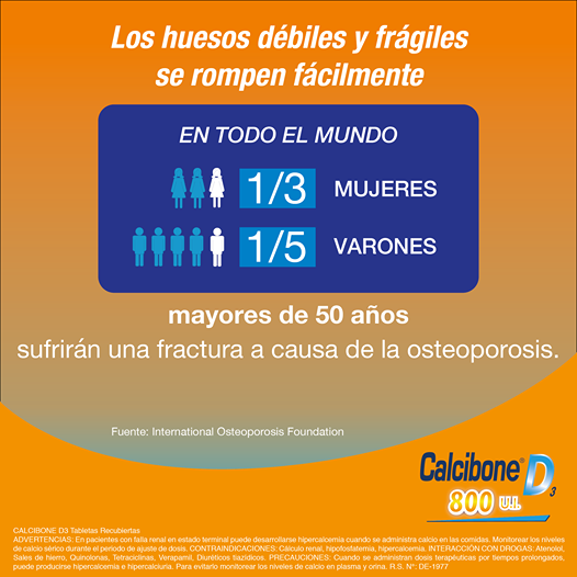 Los huesos débiles y frágiles se rompen fácilmente - Calcibone D