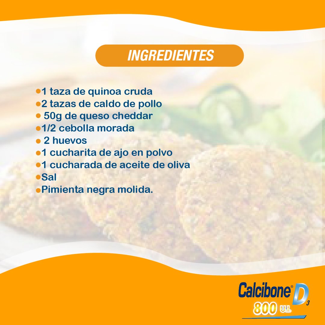Ingredientes para la hamburguesa de Quinua - Calcibone D