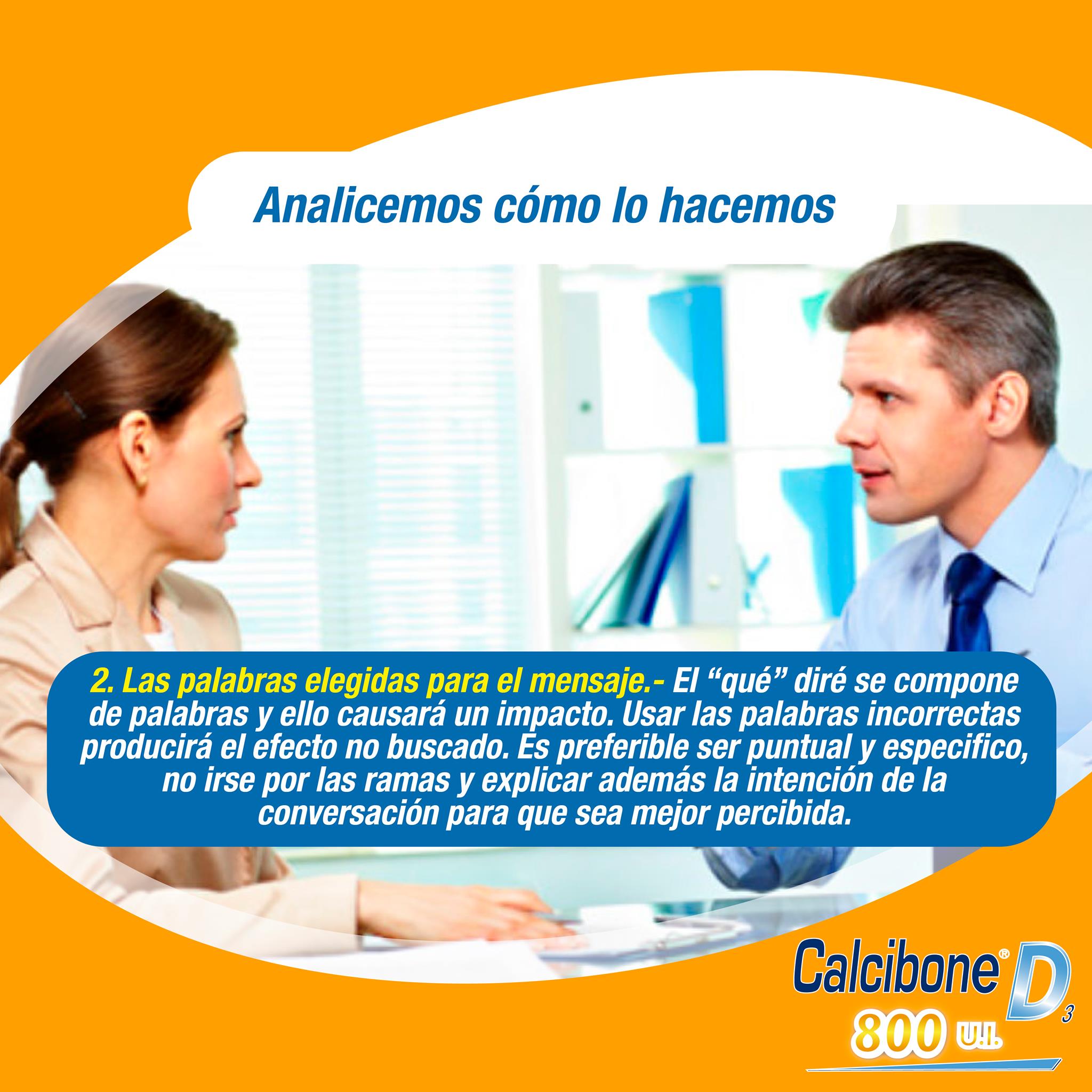 Las palabras elegidas para el mensaje- Calcibone D