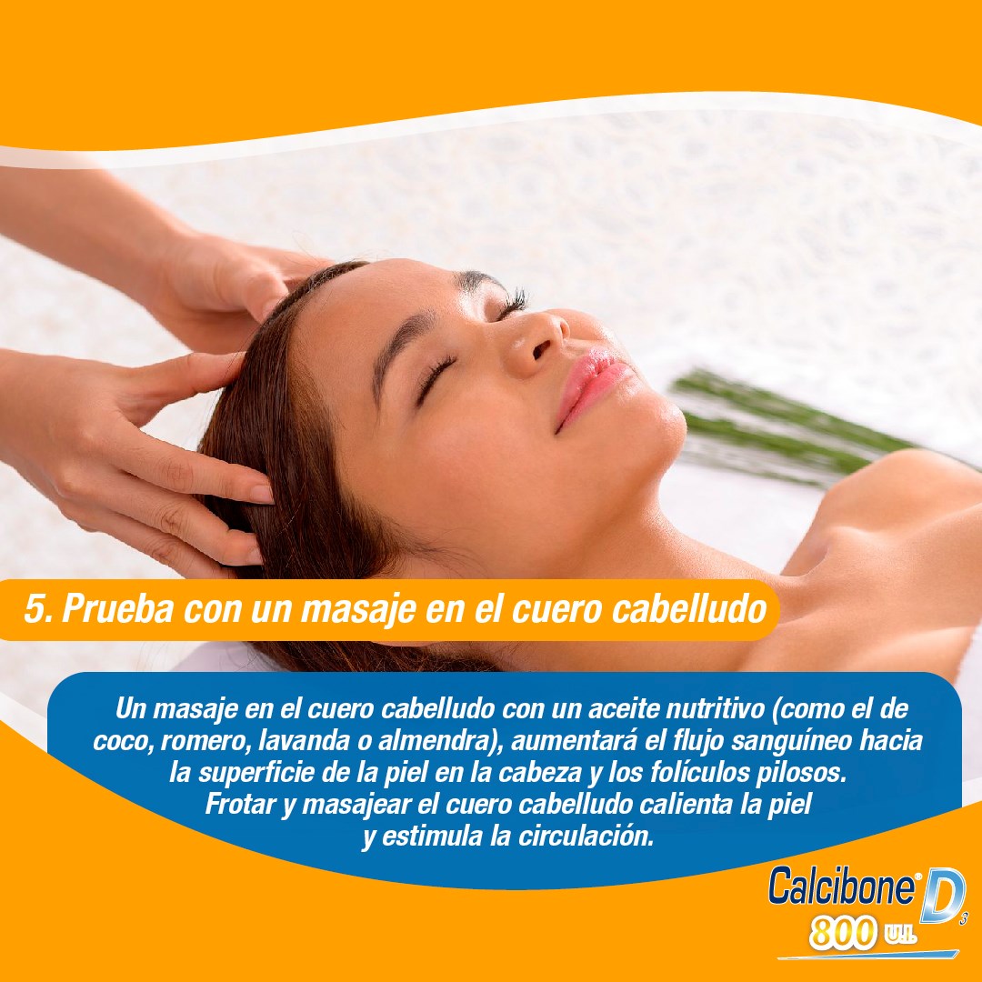 Prueba con un masaje en el cuero cabelludo - Calcibone D Prueba con un masaje en el cuero cabelludo - Calcibone D
