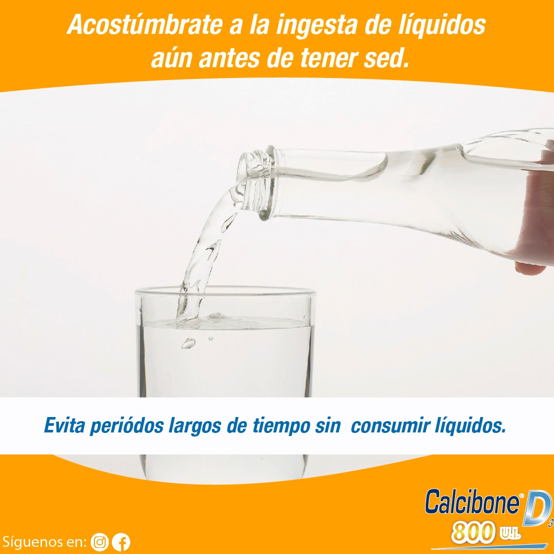Evita períodos largos de tiempo sin consumir líquidos - Calcibone D Evita períodos largos de tiempo sin consumir líquidos - Calcibone D